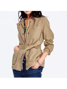 BANANA REPUBLIC Vintage Military Style Belted Jacket Khaki / Tan Size S